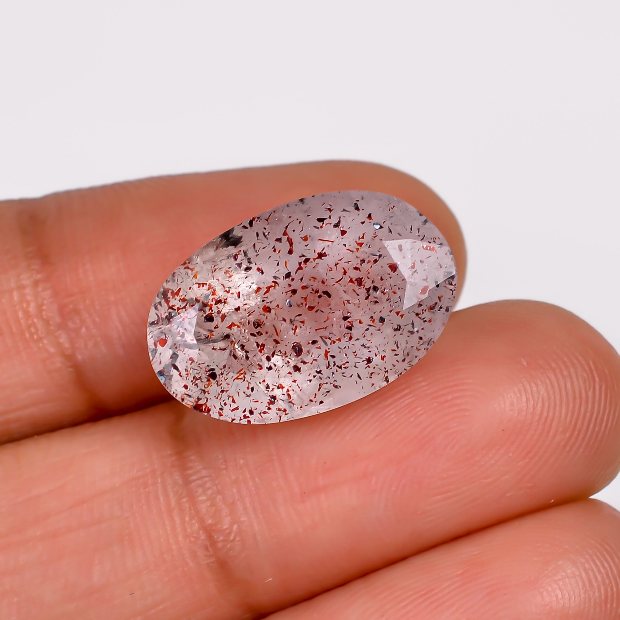 elestial quartz oval shape cut stone loose gemstone